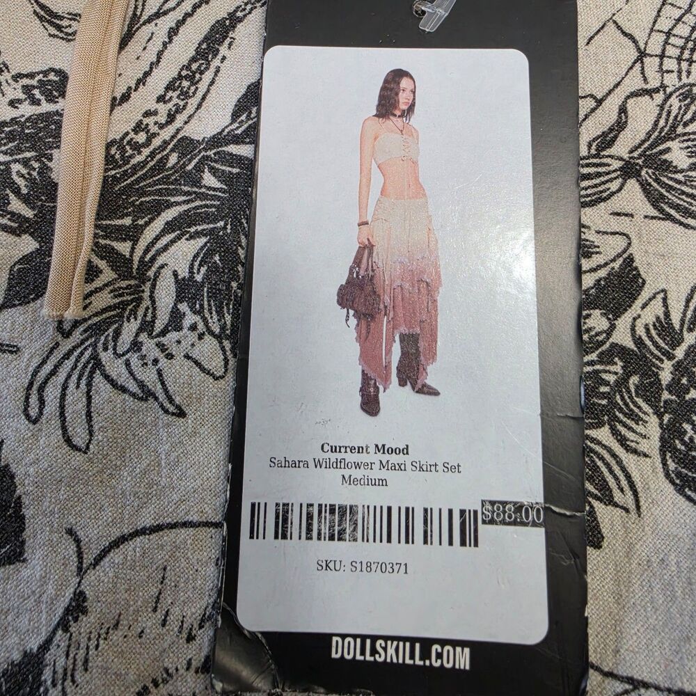Dolls Kill Current Mood Dip Dye Asymmetrical Hem Skirt - Picture 10 of 10